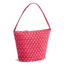 Vera Bradley Hibiscus Bluebell Ditsy Shoulder Bucket Bag - Red