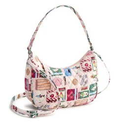 Vera Bradley Matchbook Collection Convertible Crescent Crossbody Bag - Pink