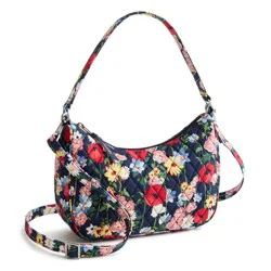 Vera Bradley Poppy Meadow Convertible Crescent Crossbody Bag - Navy Blue