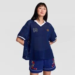 Champion Women's Goalkeeper Short Sleeve Crochet Jersey - Blue Depths XXL