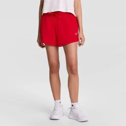 Champion Women's Iconic Cinch Waist Essentials Jersey Shorts - Red L