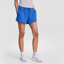 Champion Women's Iconic Cinch Waist Essentials Jersey Shorts - Blue M