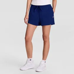 Champion Women's Iconic Cinch Waist Essentials Jersey Shorts - Navy Blue M