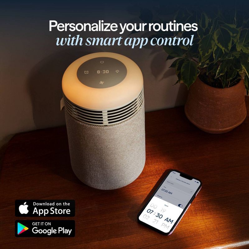 slide 9 of 12, Blueair Mini Restful Air purifier and Sunrise Clock Beige, 1 ct