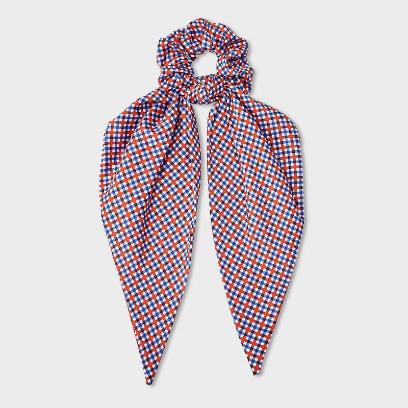 slide 1 of 3, Americana Gingham Print Twister with Tails - Red/White/Blue, 1 ct