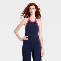 Women's Rib Knit Tank Top - Universal Thread™ Navy Blue XS