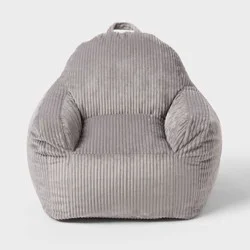 Everyday Corduroy Kids' Bean Bag Chair Gray - Pillowfort™