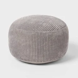 Everyday Corduroy Kids' Bean Bag Pouf Ottoman Gray - Pillowfort™