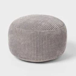 Everyday Corduroy Kids' Bean Bag Pouf Ottoman Gray - Pillowfort™