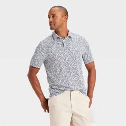 Men's Comfort Wear Polo Shirt - Goodfellow & Co™ Blue Drink Print XL