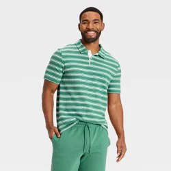 Men's Short Sleeve 2-Button Terry Coth Polo Shirt - Goodfellow & Co™ Green XL