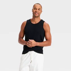 Men's Elevated Textured Tank Top - Goodfellow & Co™ Navy Blue M