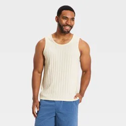 Men's Elevated Textured Tank Top - Goodfellow & Co™ White L
