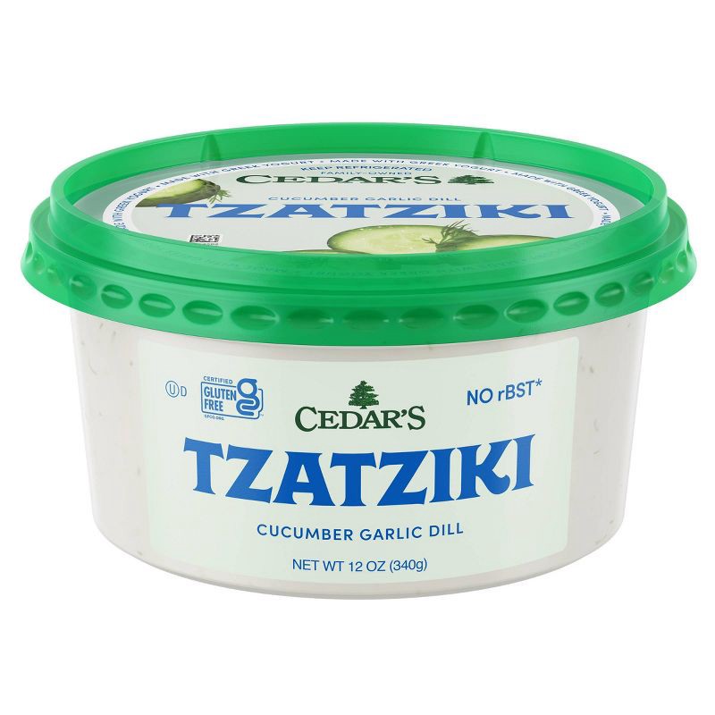 slide 1 of 6, Cedar's Cucumber Garlic Dill Tzatziki Dip - 12oz, 12 oz