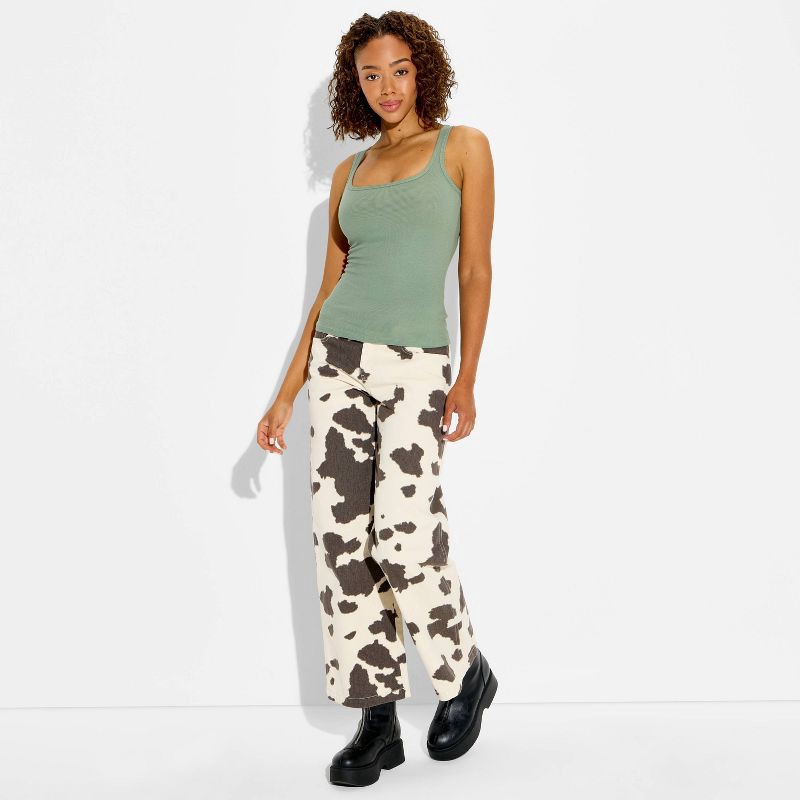 slide 1 of 3, Women's Long & Lean Tank Top - Wild Fable™ Fern Green S, 1 ct