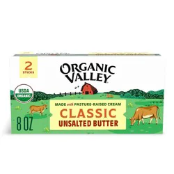 Organic Valley Unsalted Organic Butter - 8oz/2ct