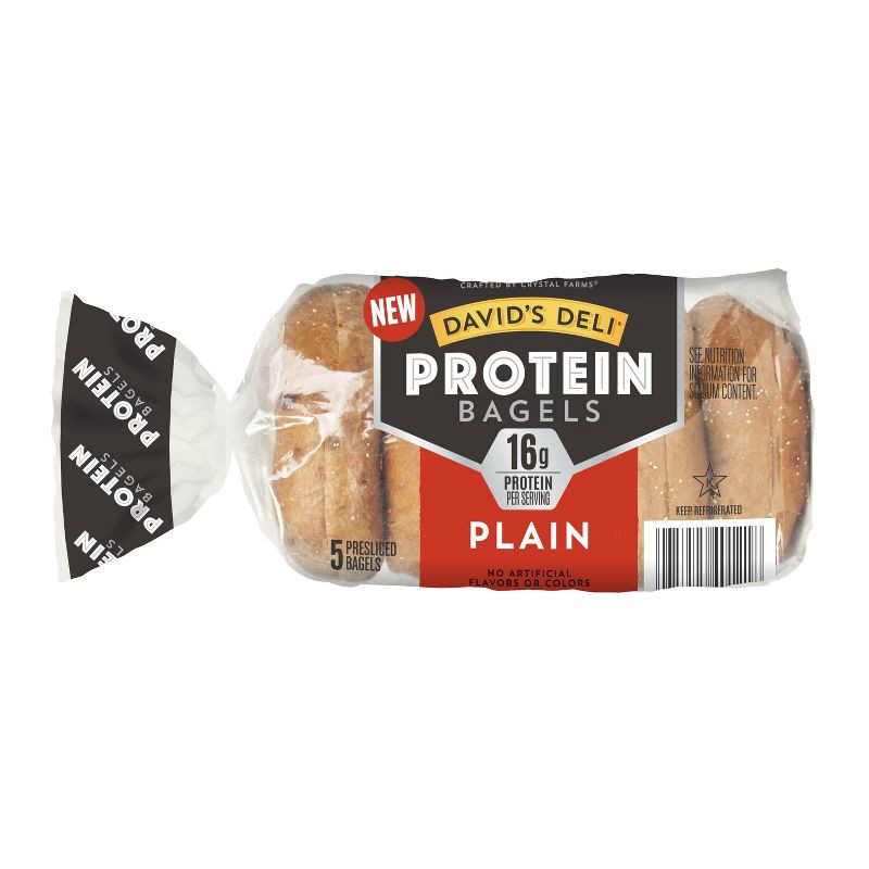 slide 1 of 6, DAVID's DELI Plain Protein Bagel - 14.25oz/5ct, 5 ct; 14.25 oz