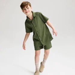 Boys' Seersucker Textured Pull-On Shorts - Cat & Jack™ Green M