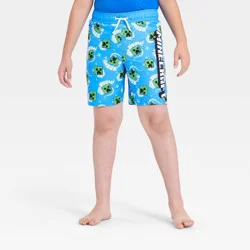 Boys' Minecraft Swim Trunks - Blue XS