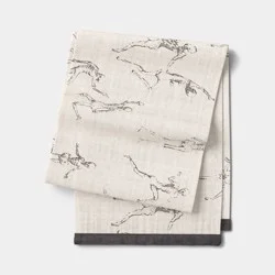 72"x14" Halloween Skeletons Table Runner Cream - Threshold™"