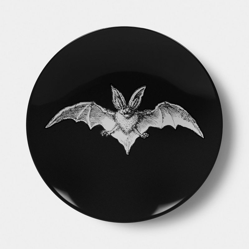 slide 1 of 3, Stoneware Halloween Bat Appetizer Plate Black - Threshold™", 1 ct