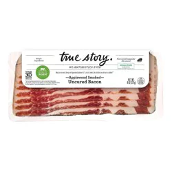 True Story Applewood Smoked Uncured Bacon No Sugar - 8oz