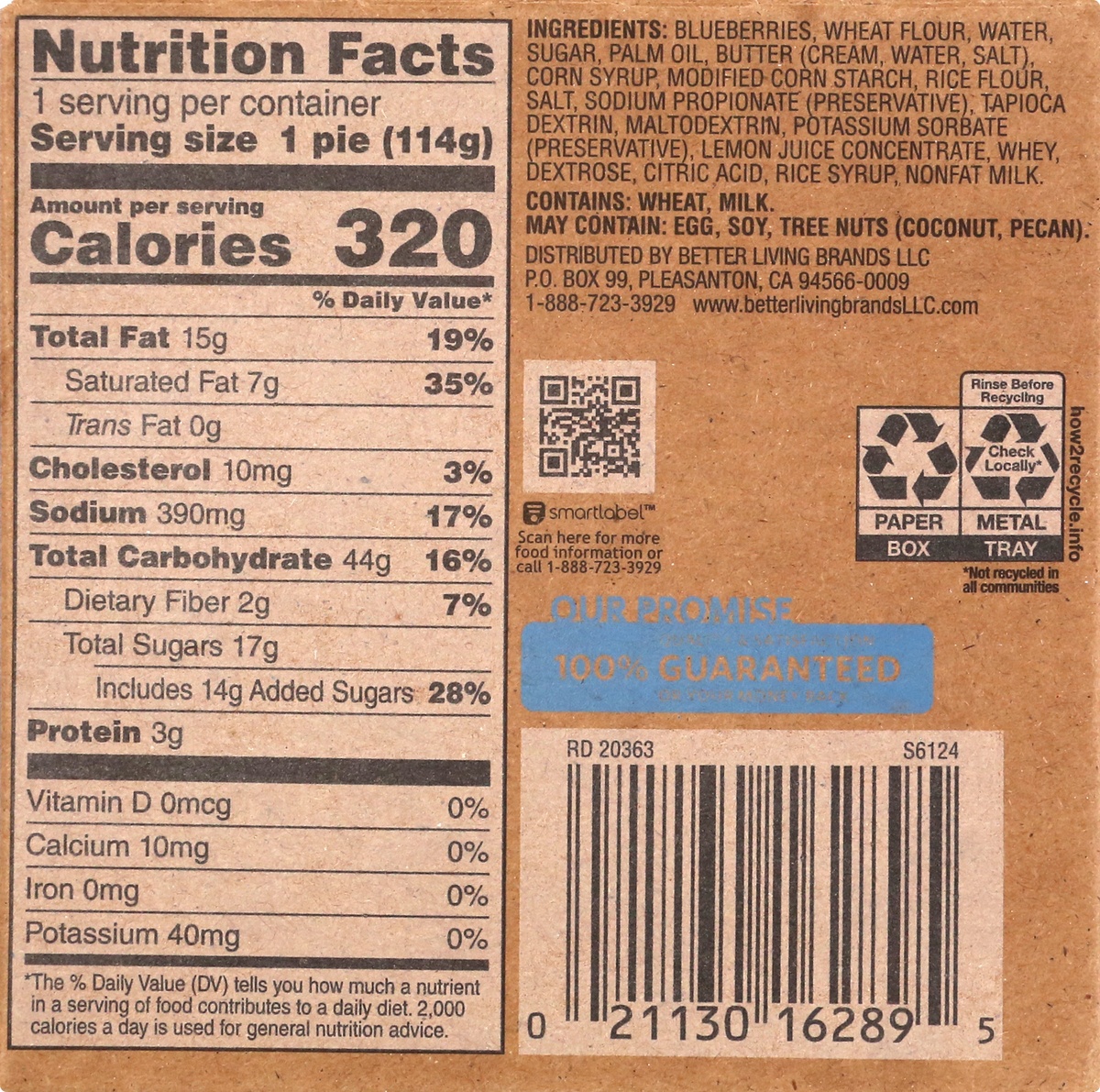 slide 9 of 9, Signature Select S Sel Blueberry Pie Mini, 1 ct