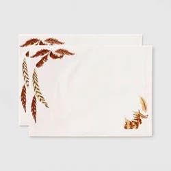 2pk Embroidered Feathers Placemats Cream - Threshold™