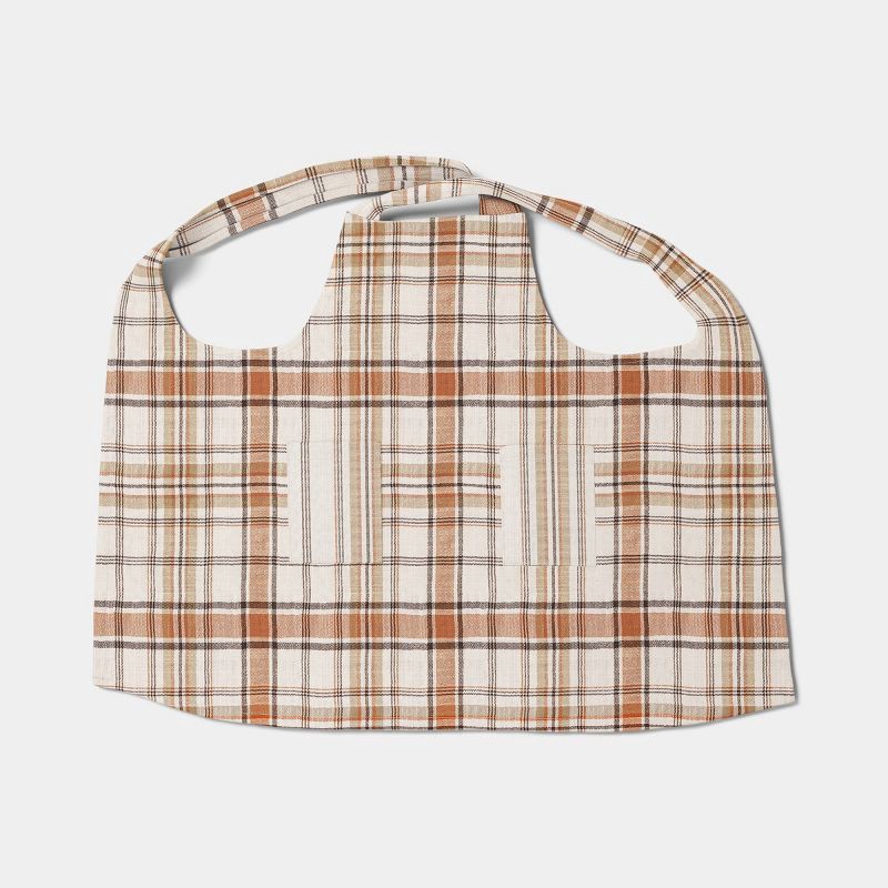 slide 1 of 3, Plaid Smocked Apron Green - Threshold™, 1 ct