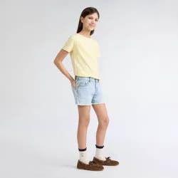 Levi's® Girls' Mid-Rise Frayed Cutoff Jean Shorts - Light Blue Denim 7