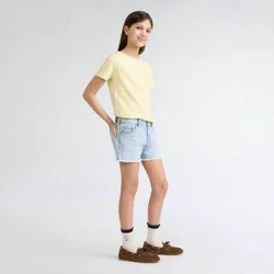 Levi's® Girls' Mid-Rise Frayed Cutoff Jean Shorts - Light Blue Denim 8