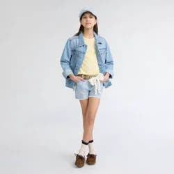Levi's® Girls' Mid-Rise Frayed Cutoff Jean Shorts - Light Blue Denim 8