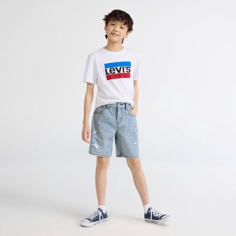 slide 1 of 10, Levi's® Boys' Destructed Jean Shorts - Light Wash 7, 1 ct