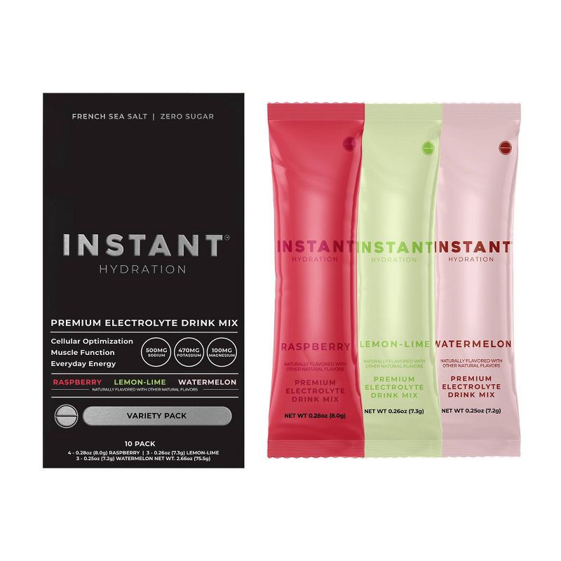 slide 1 of 8, Instant Hydration Variety Pack Electrolyte Drink Mix Sports Drink - 10ct/75.5gms, 10 ct