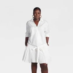 KBB by KAHLANA Women's 'The Apron Shirt Dress' - White XXL