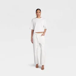 KBB by KAHLANA Women's Mid-Rise Tapered Leg 'The Dylan Jean' - White 12