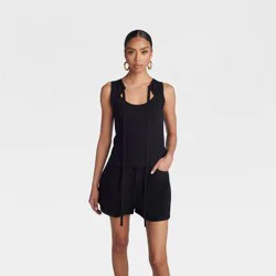 KBB by KAHLANA Women's 'The Tie Front Tank Top' - Black XS
