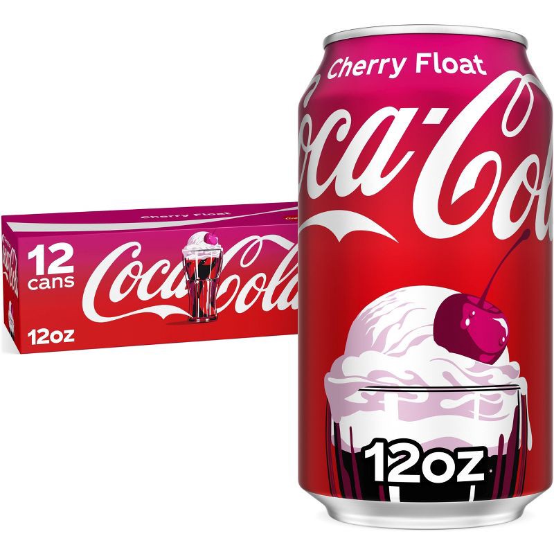 slide 1 of 7, Coca-Cola Cherry Float Soda - 12pk/12 fl oz Cans, 12 ct; 12 fl oz