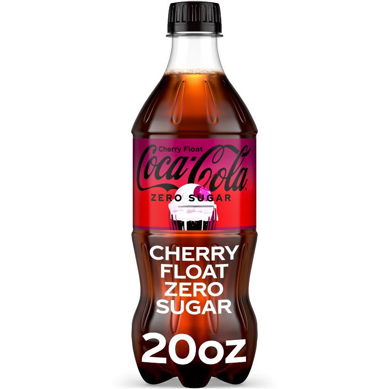 slide 1 of 8, Coca-Cola Zero Sugar Cherry Float Soda - 20oz Bottle, 20 oz