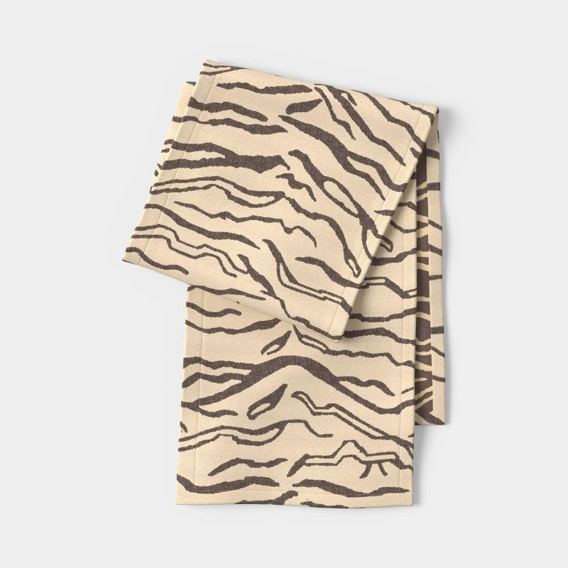 slide 1 of 4, 72"x14" Animal Jacquard Table Runner Gray - Threshold™, 72 in x 14 in