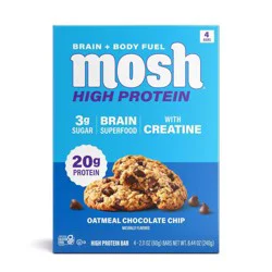 MOSH Oatmeal Chocolate Chip High Protein Bars with Creatine - 20g Protein - 8.44oz/4ct