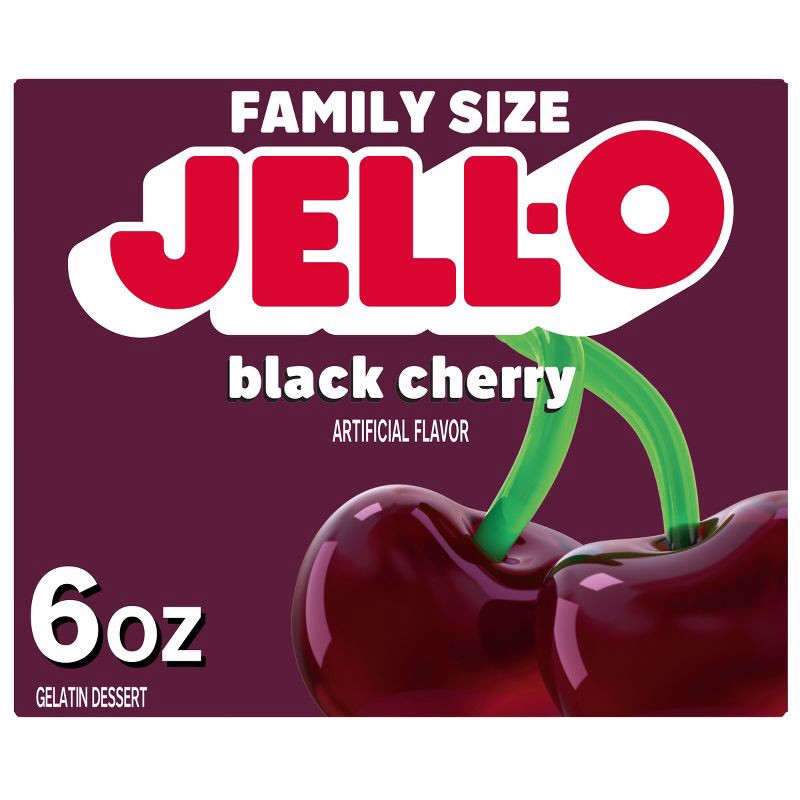 slide 1 of 8, JELL-O Black Cherry Gelatin Dessert Mix - 6oz, 6 oz