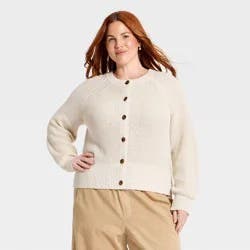Women's Iconic Cotton Cardigan - Universal Thread™ Oatmeal XXL
