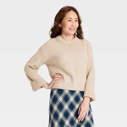 Women's Heritage Crewneck Pullover Sweater - Universal Thread™ Cream XL