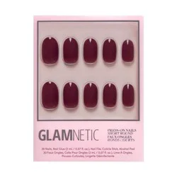 Glamnetic Fake Nails - Berry Maroon - 30ct - Ulta Beauty: Round Shape, Gloss Finish, ABS Material
