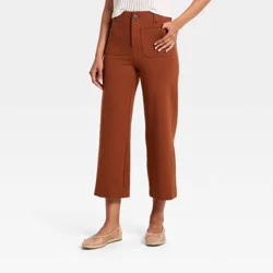 Women's Sailor Straight Leg Cropped Pants - A New Day™ Brown 2