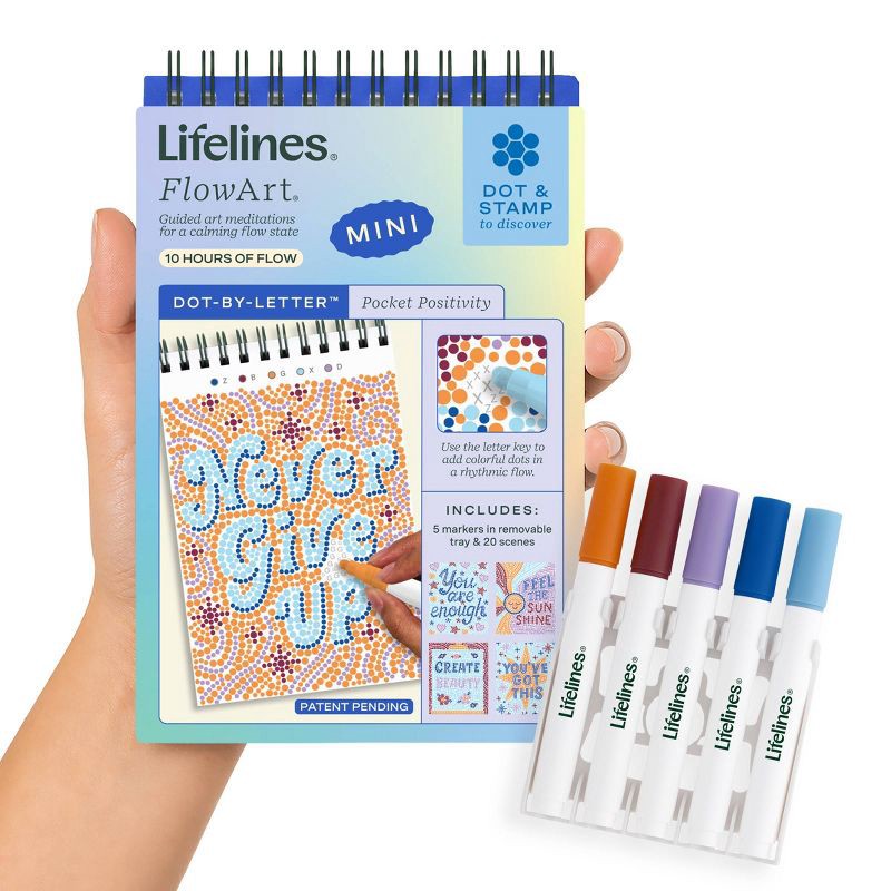 slide 1 of 10, Lifelines FlowArt Mini 1"x4" Pocket Positivity Coloring Activity Book, 1 ct
