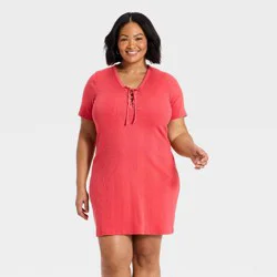Women's Short Sleeve Knit Bodycon Dress - Universal Thread™ Red XXL