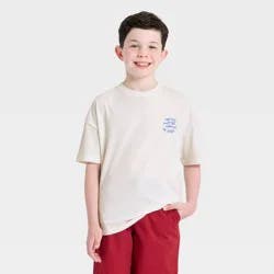 Boys' Short Sleeve Partners in Brine Oversized Graphic T-Shirt - Cat & Jack™ Cream XL