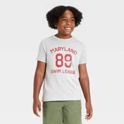 Boys' Short Sleeve Maryland Swim Graphic T-Shirt - Cat & Jack™ Heather Gray M